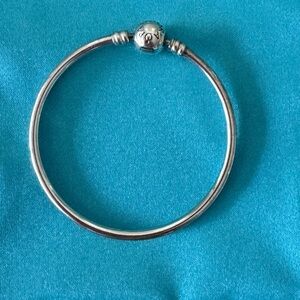 Pandora Moments Sterling Silver Clasp Closure Bangle Bracelet